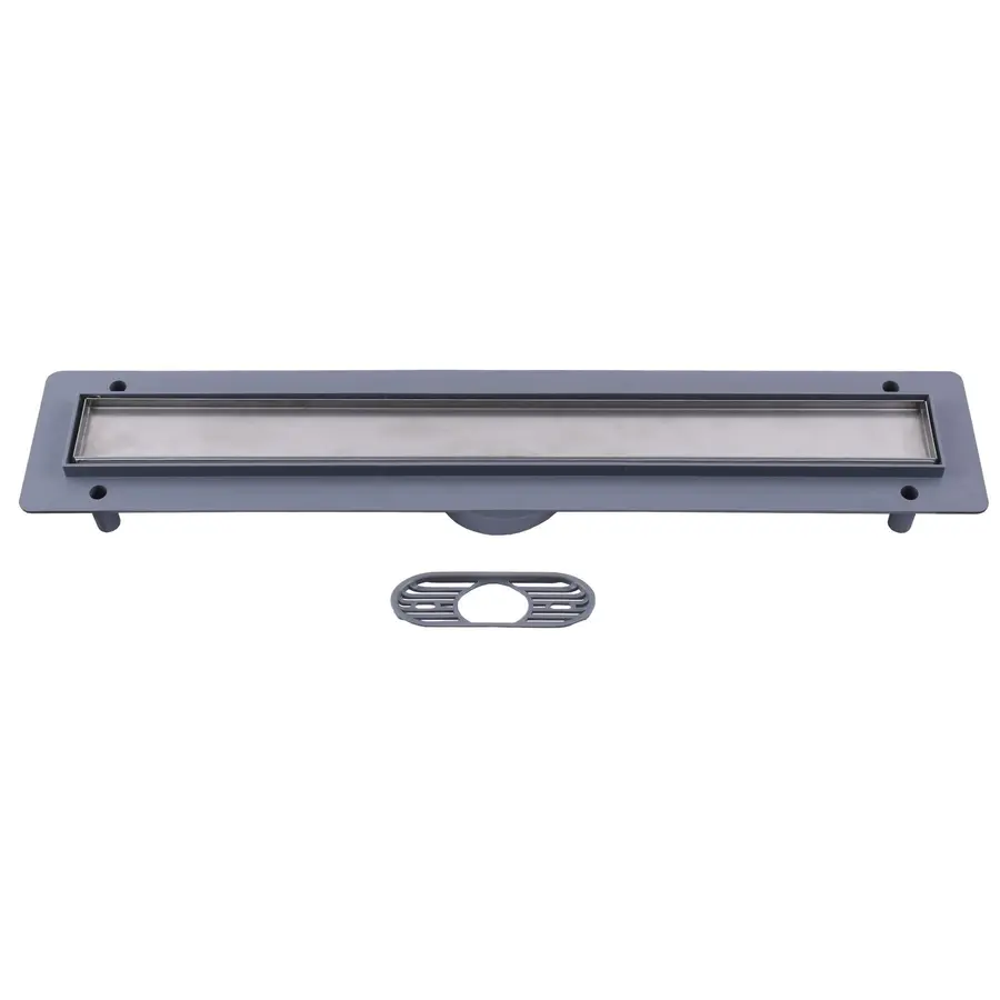 93737-Трап лінійний душовий TEMA-70см,нерж. решітка під плитку, сухий затвір (поворотній), Туреччина