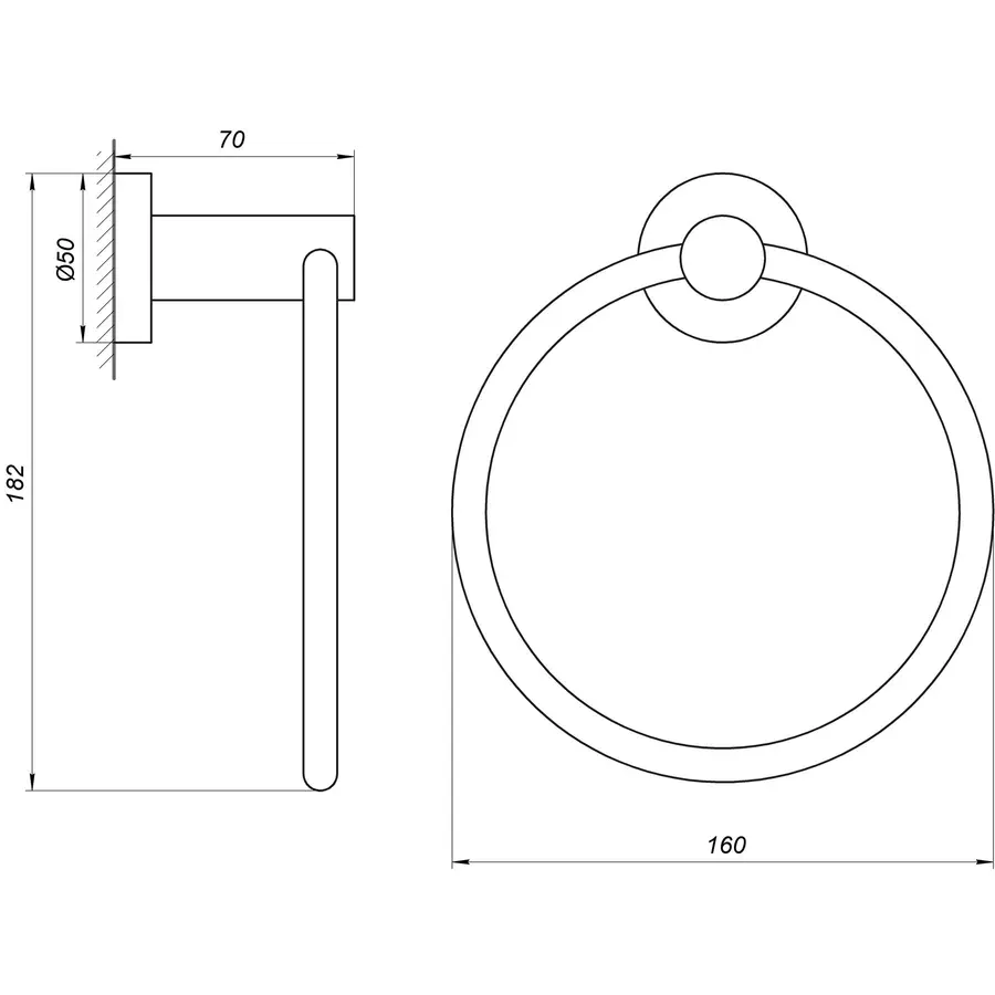 Тримач рушників Globus Lux BS8407 чорний матовий SUS304