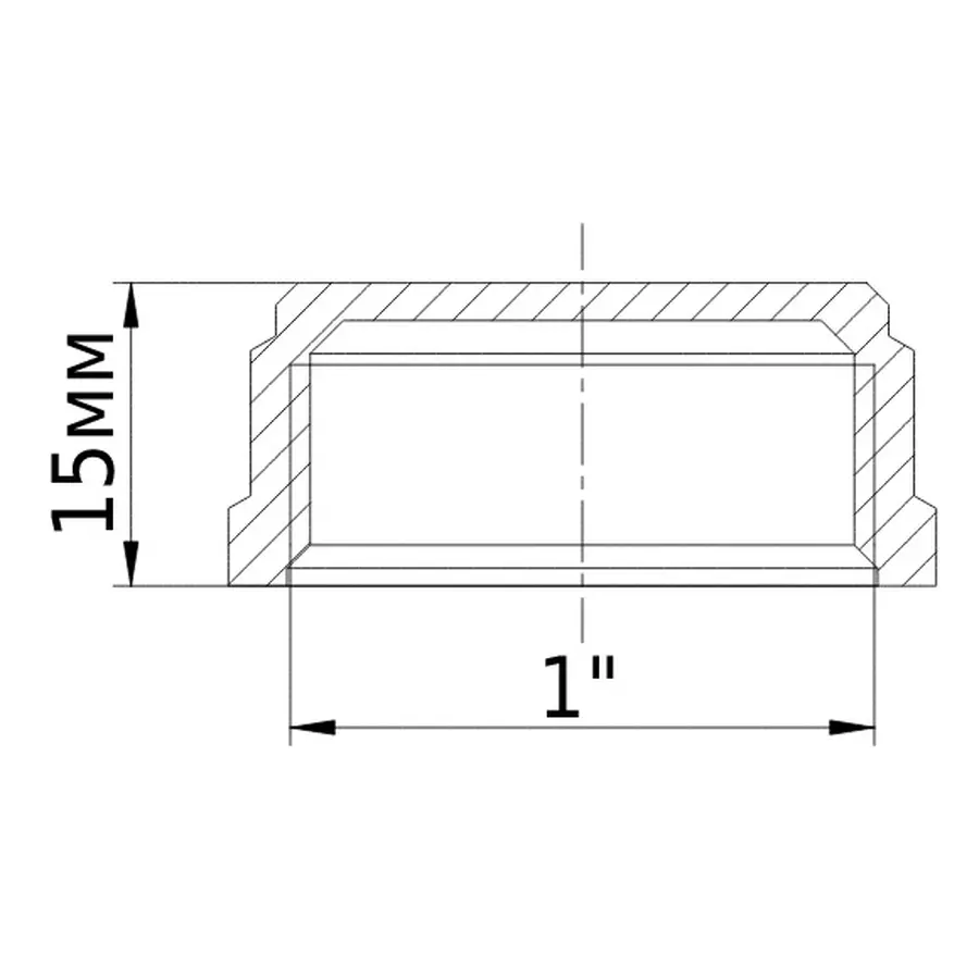 Заглушка нікельована 1″ВР штампована А1009А(нк) VA