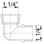 Кутник нікельований 1 1/4″ВР х 1 1/4″ЗР ливарний А0136А(нк)