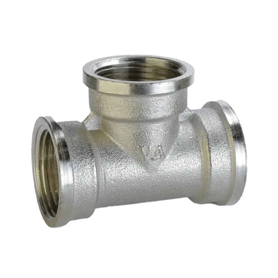 Трійник нікельований 3/4″ВР х 3/4″ВР х 3/4″ВР штампований А0219-1А(нк) VA