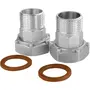 Комплект штуцерів для лічильника нікельваний 1 1/2″ВР х 1 1/4″ЗР з прокладкою Б2748КбА(нк)