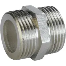 Ніпель нікельований 3/4″ЗР х 3/4″ЗР штампований під прокладку А0502-1А(нк) VA