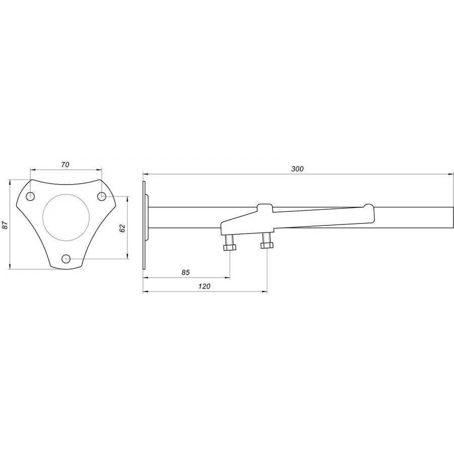 Підлоговий кронштейн панельного радіатора висота 300мм