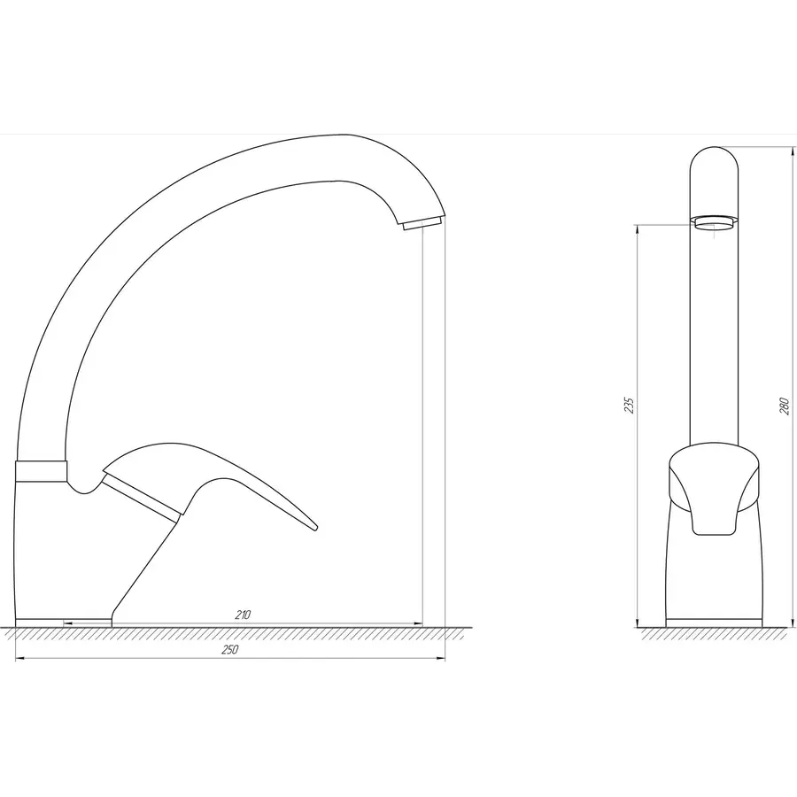Смеситель для кухни DOMINO ACCENT DAC-203S-BIG-St STEEL