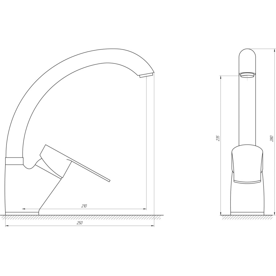 Смеситель для кухни DOMINO DFR-203S- BIG-St STEEL