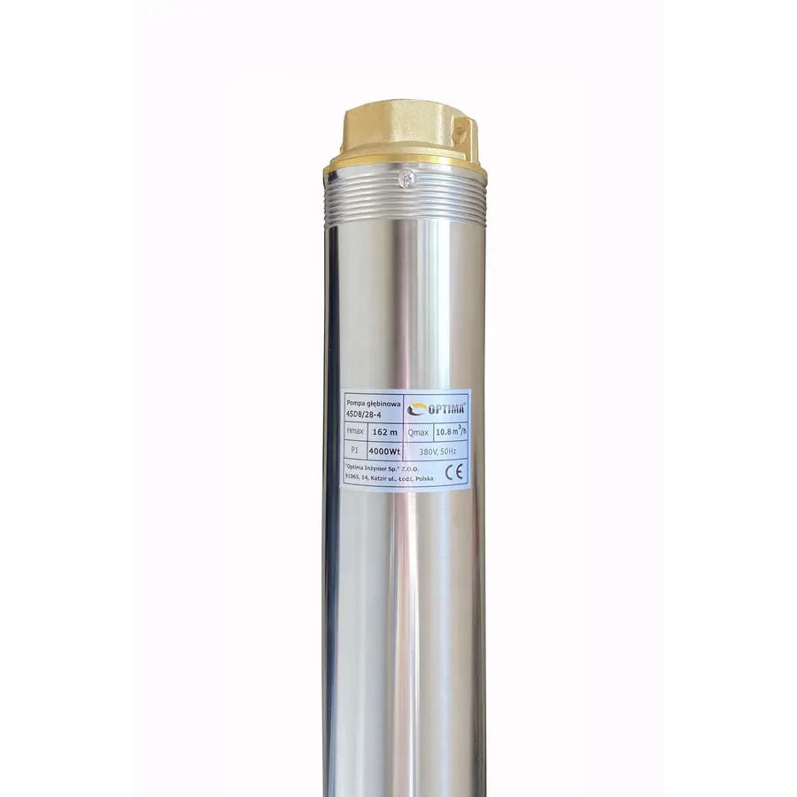 Насос свердловинний з підв, стійк, до піску OPTIMA 4SD8/28 4 кВт 162м 3-фазний ( 2 частини )