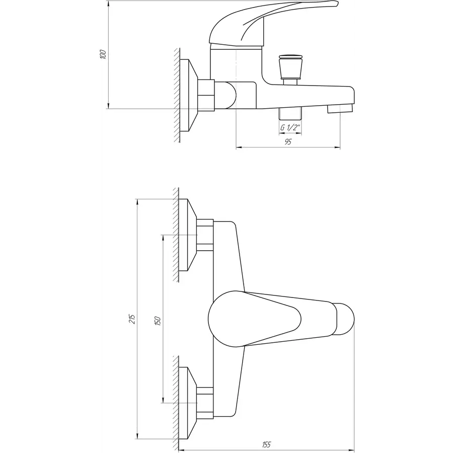Смеситель для ванны EcoMix GEZ-WHITE-102
