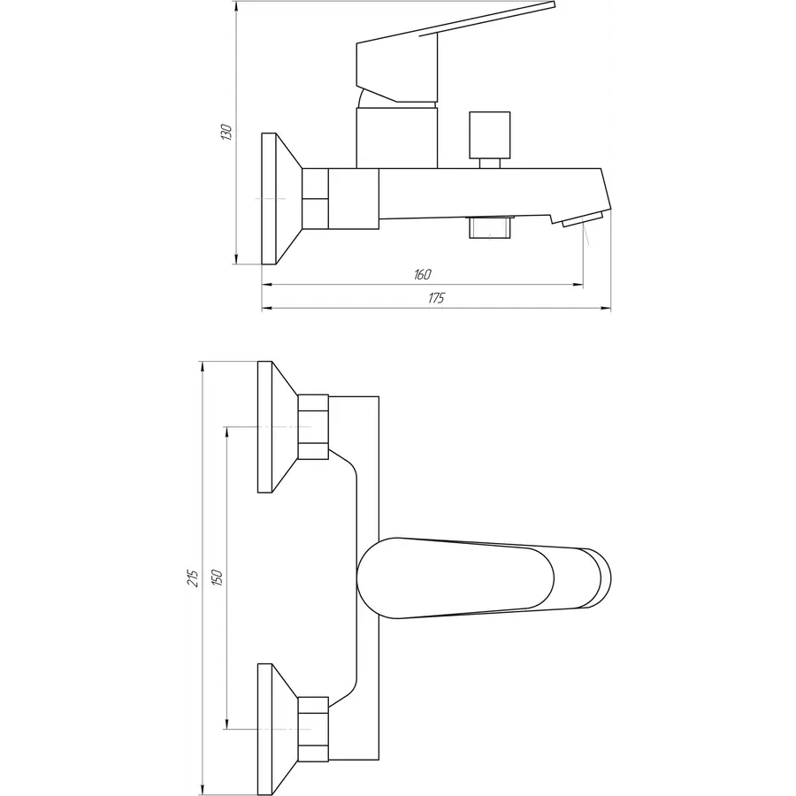 Змішувач для ванни TOPAZ ZARA TZ 13101-H37