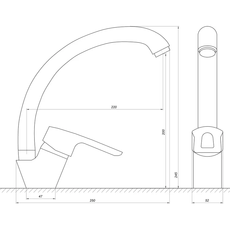 Кухонный смеситель стальной Globus Lux SEVA GLSV-0203S