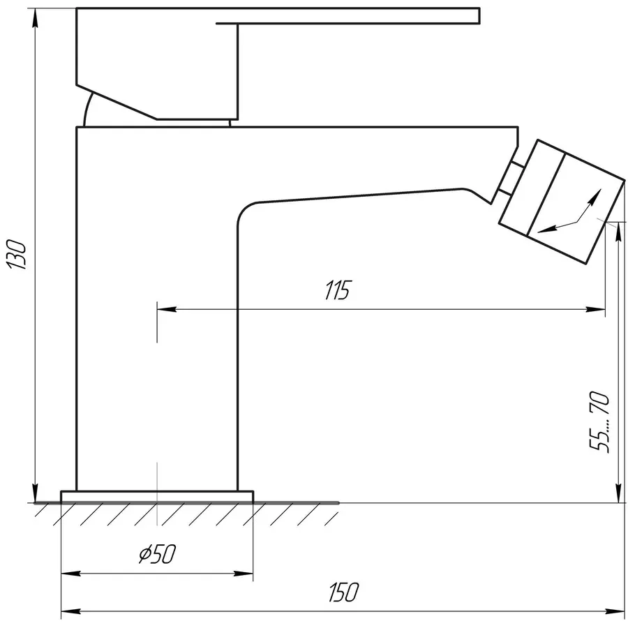 Змішувач для біде TOPAZ BARTS TB 07601-H36