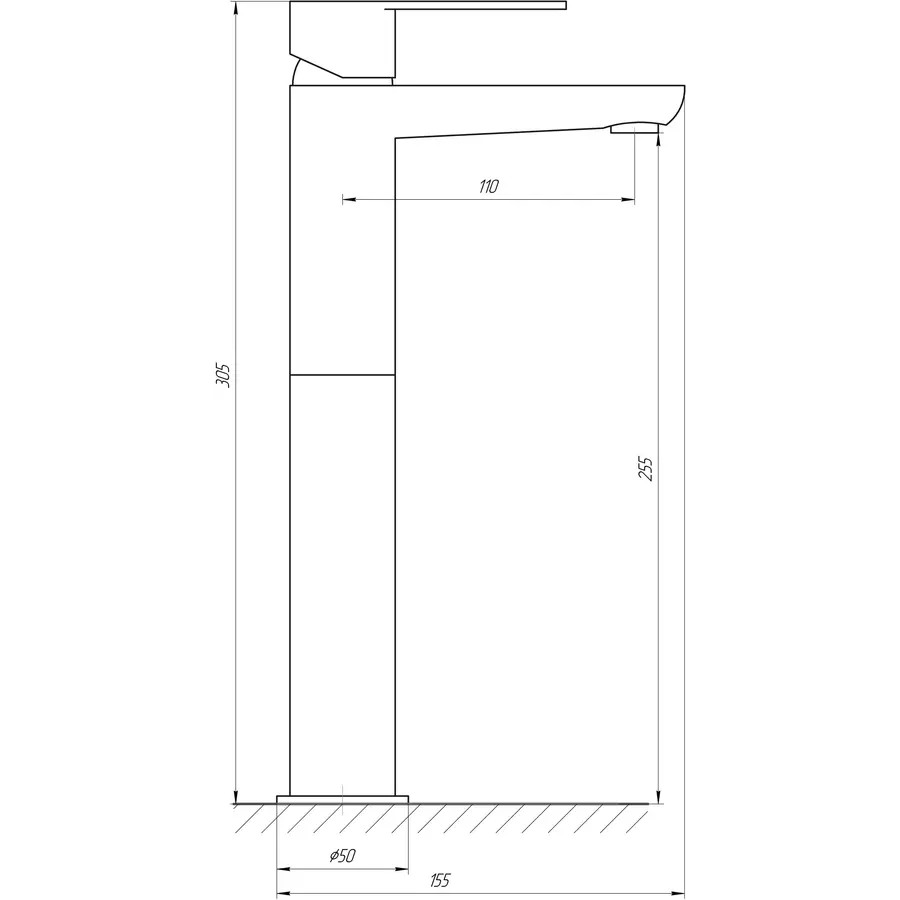 Смеситель для умывальника TOPAZ BARTS TB 07203-H36
