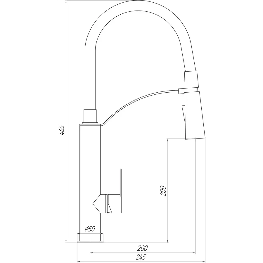 Змішувач для кухні TOPAZ BARTS TB 8817-H18