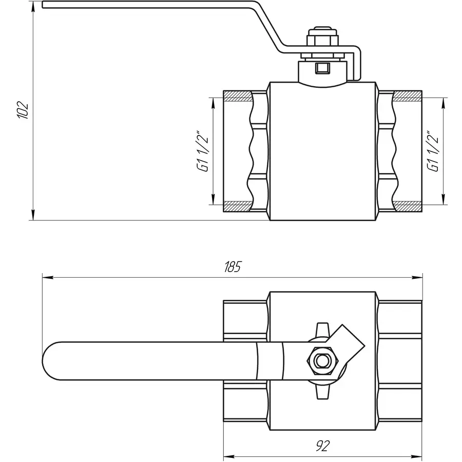 Кран кульовий прямий Q PROFESSIONAL 1 1/2″ ВВ КР PN40 QP151