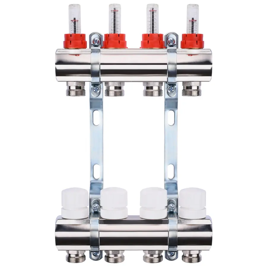 Коллектор с измерителем затрат, регуляторами и креплением ECO 001A 1 "x4