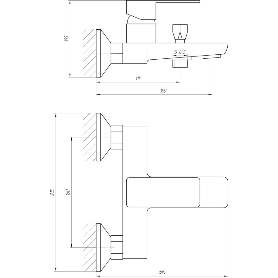 Смеситель для ванны Globus Lux Milano GLM-102