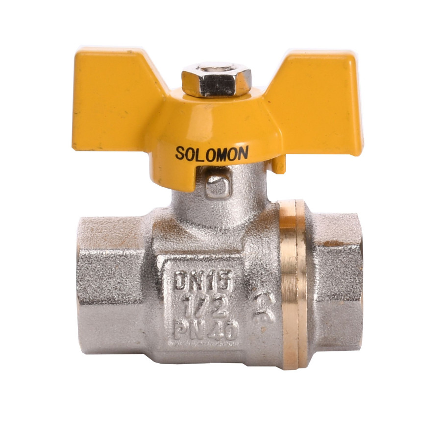 Кран кульовий прямий SOLOMON 1/2″ ВВ ЖБ PN40 B1007