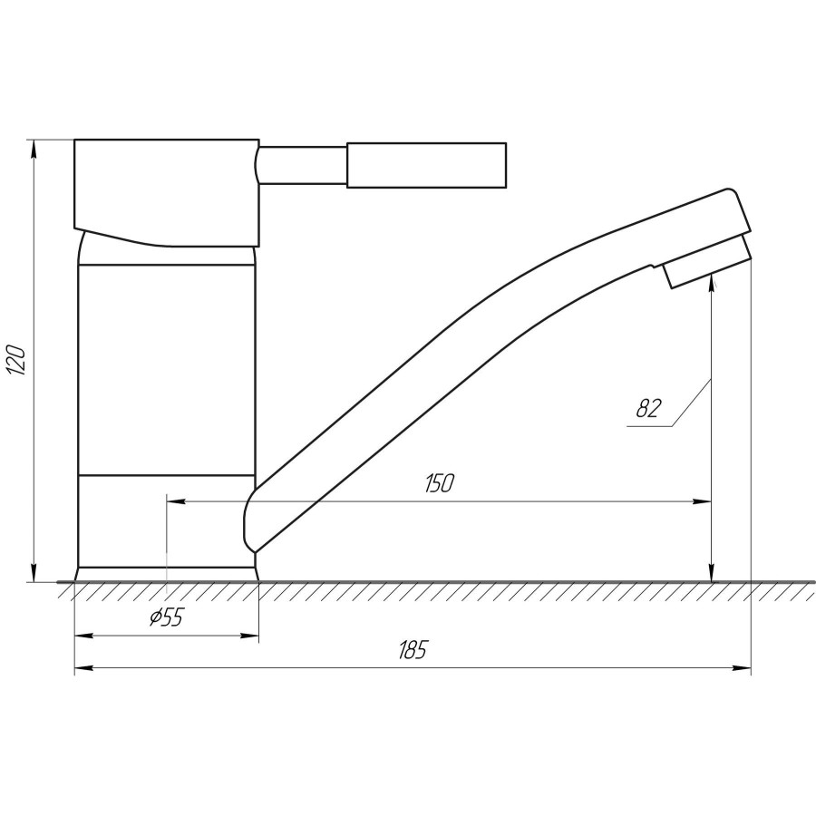 Смеситель для умывальника Globus Lux LAZER1 GLLR1-203М-BIG