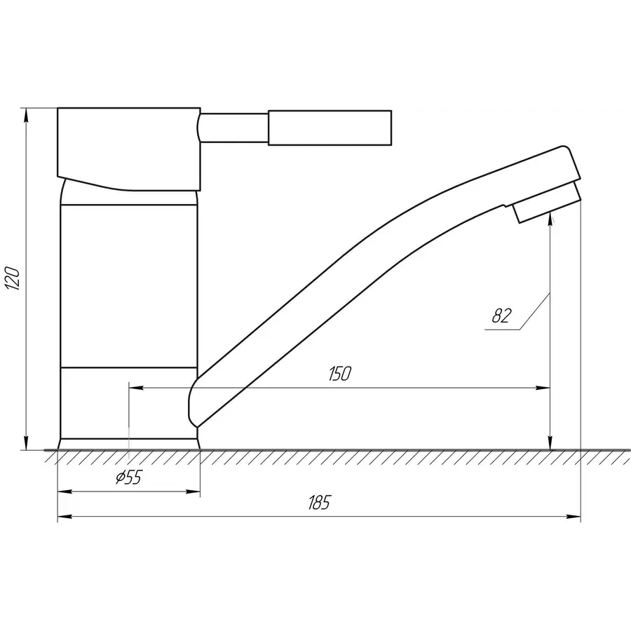 Смеситель для умывальника Globus Lux LAZER1 GLLR1-203М-BIG