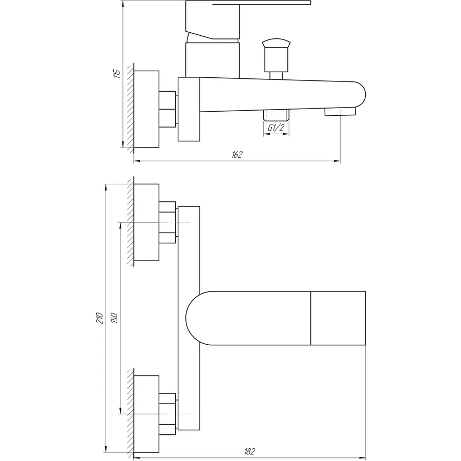 Смеситель для ванны Globus Lux SHS-102-M