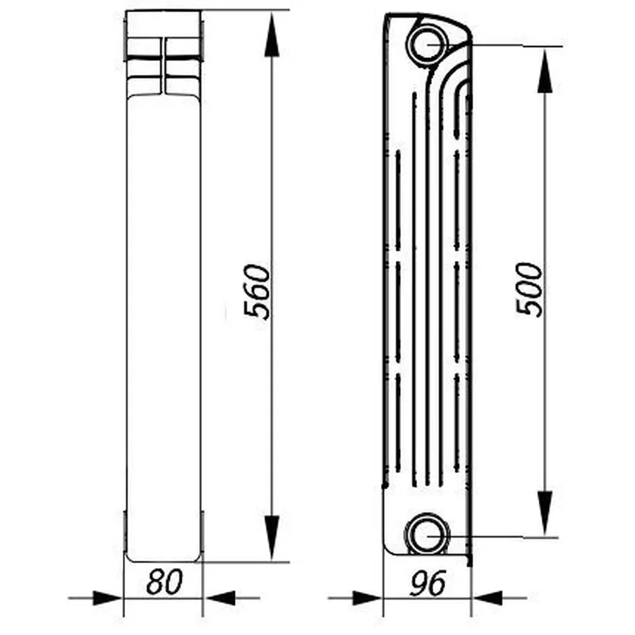 Радиатор биметаллический секционный QUEEN THERM 500/96 (кратно 10)