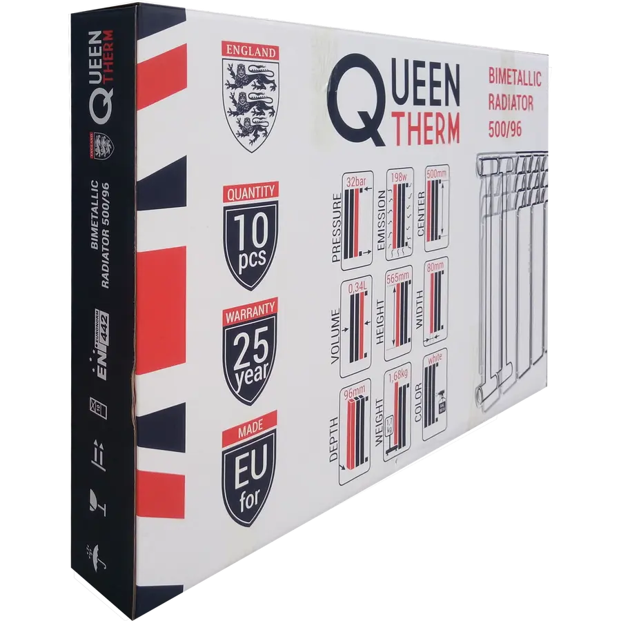Радиатор биметаллический секционный QUEEN THERM 500/96 (кратно 10)