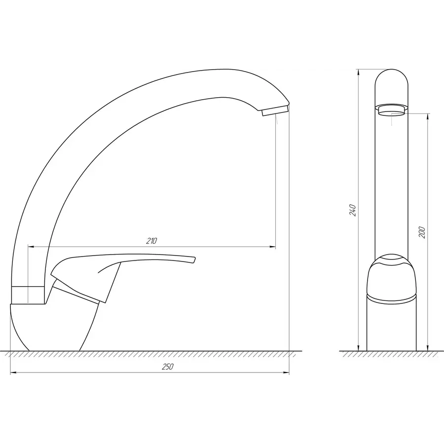 Змішувач для кухні Globus Lux Solly GLSO-0203S-5-TERRA