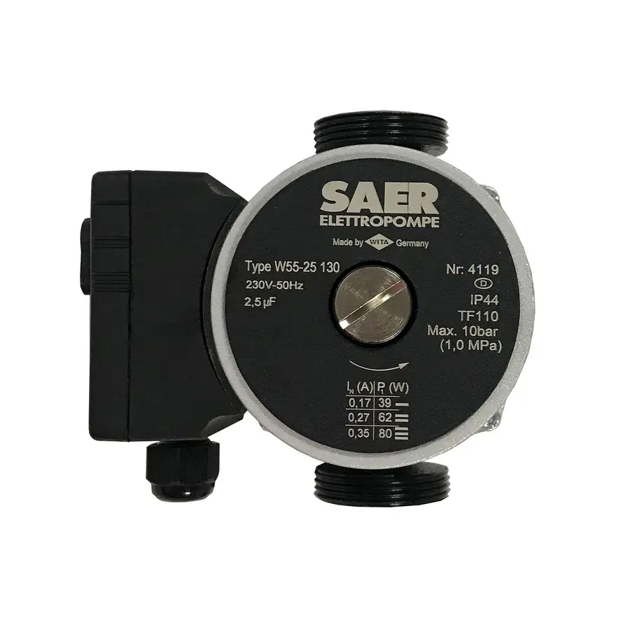 Насос циркуляцийнний SAER W55-25 130мм + гайки