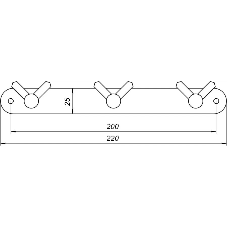 Планка с крючками Globus Lux SS 8435-3