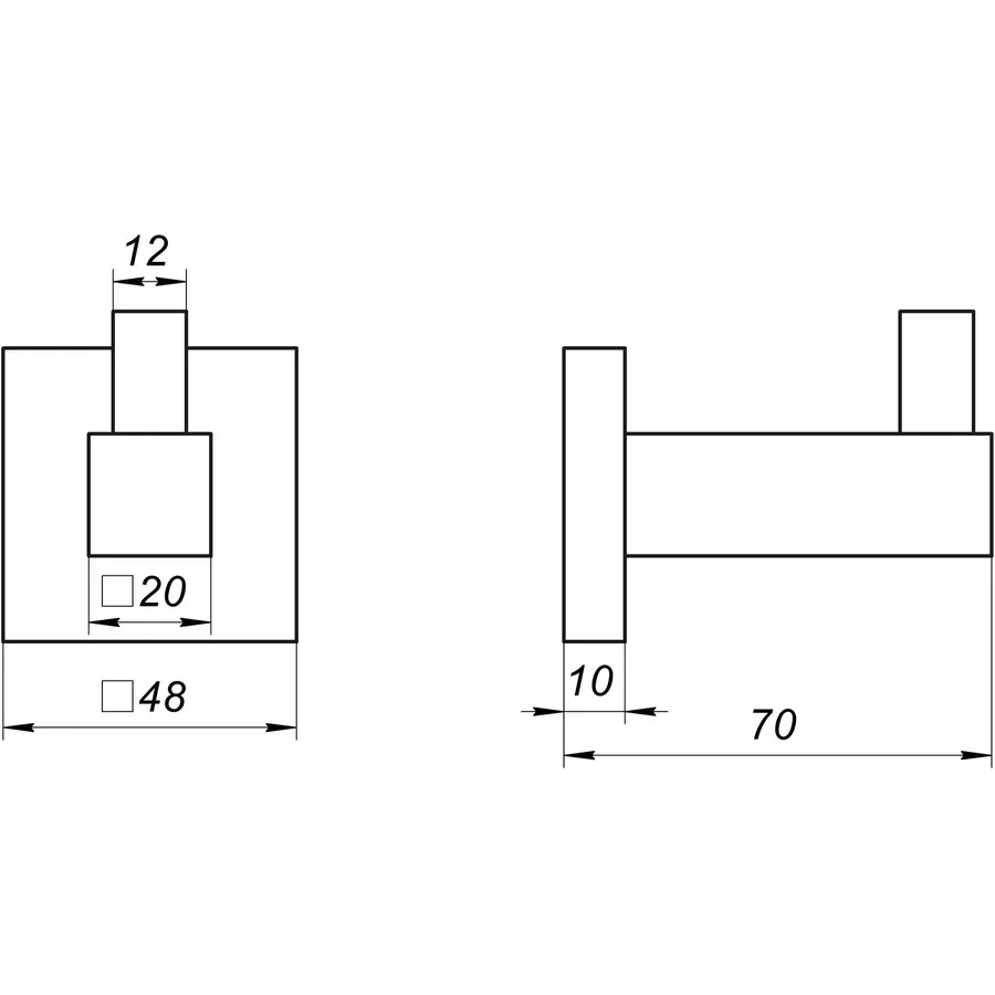 Крючок SQ9411 - Квадро одинарный -НЕРЖ-SUS304- (Globus Lux)