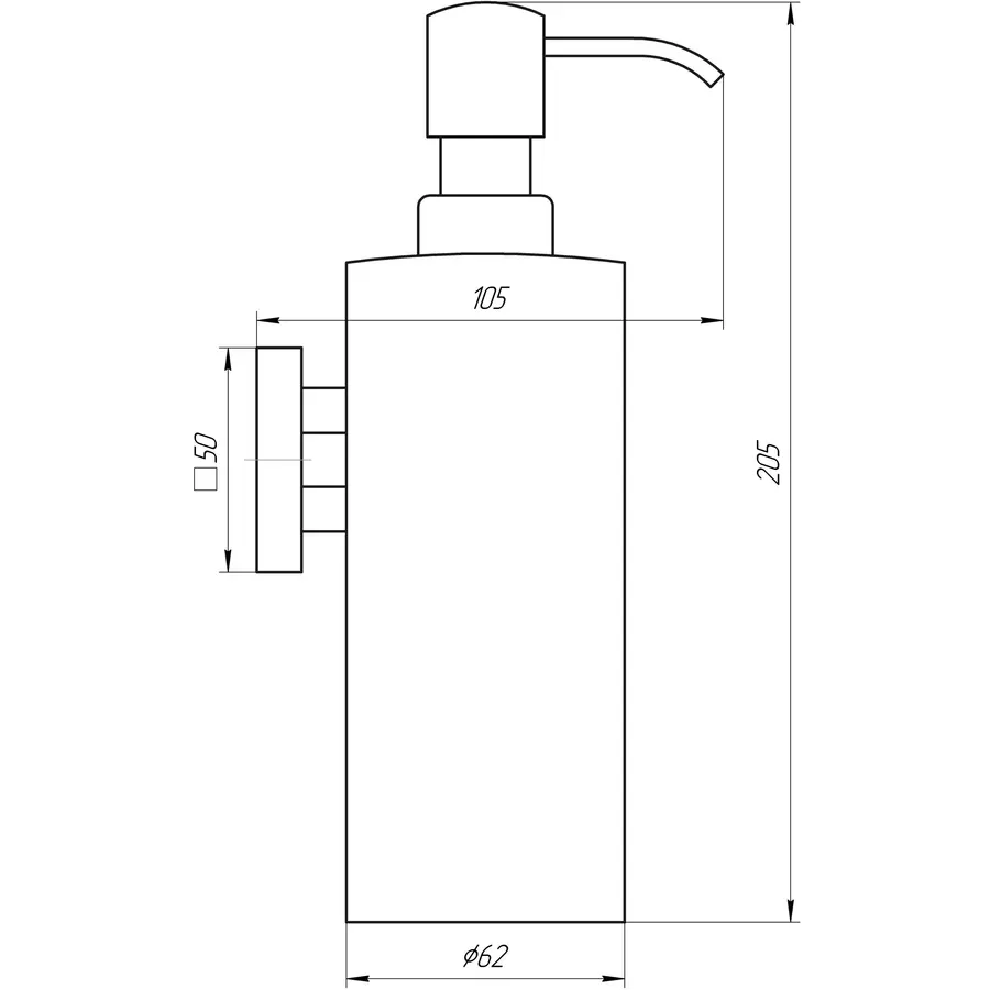 Дозатор рідкого мила Globus Lux SQ 9432 SUS304
