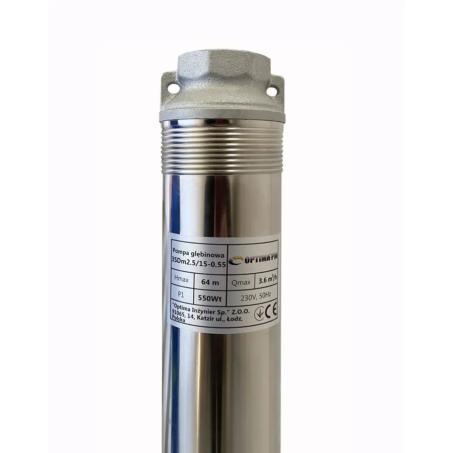Насос свердловиний з підвищеною стійкістю до піску OPTIMA PM 3SDm2,5/15 0,55 кВт 65м + 50 м кабель