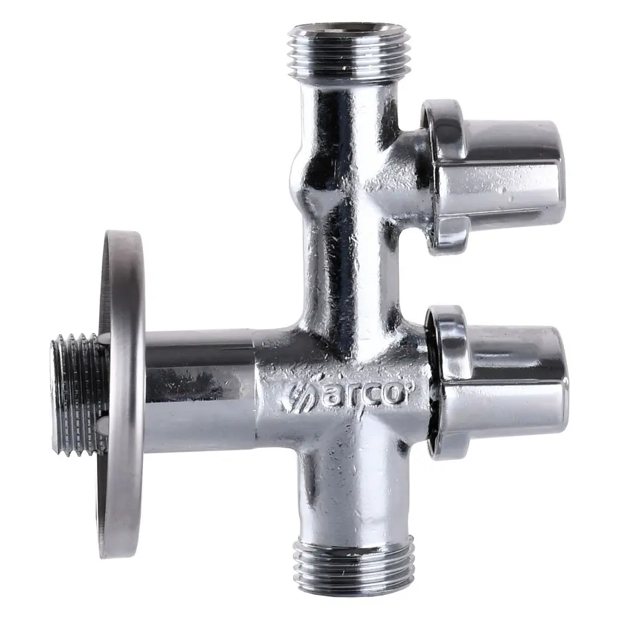 Кран шаровой угловой двойной ARCO 1/2 "х1 / 2" х1 / 2 "COMB15MAC