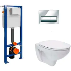 Комплект Cersanit CET Cersanit B206 ІНСТ СИС-МА AQUA 02 MECH подв. унітаз DELFI поліп. ліфт кнопка PRESTO хром блиск
