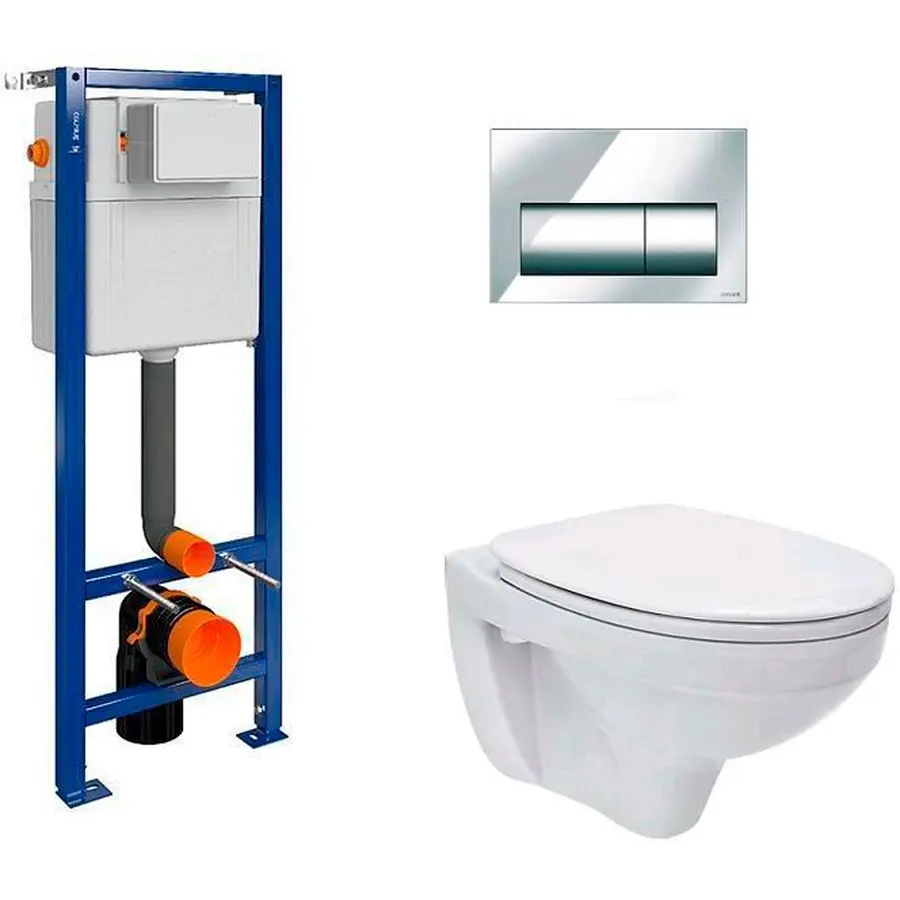 Комплект Cersanit CET Cersanit B206 ин СИС-МА AQUA 02 MECH двойной. унитаз DELFI полип. лифт кнопка PRESTO хром блеск