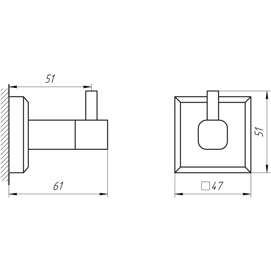 Гачок TOPAZ TKB 9915-BL чорний