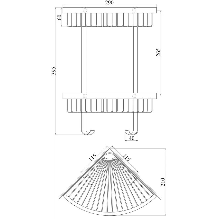 Поличка кутова TOPAZ 4115-2