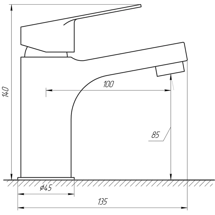 Змішувач для умивальника TOPAZ ZARA TZ 13202-H44
