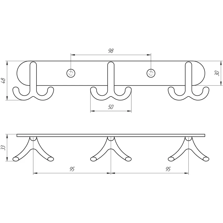 Планка з гачками Perfect Sanitary Appliances RM 1502-3