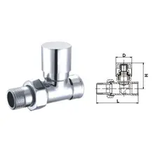 Кран вентильний прямий з американкою SOLOMON 3/4″ CHROM 1864 п/ключ