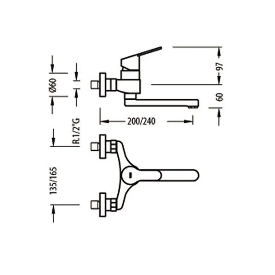 Смеситель для кухни TRES BM 139418 настенный