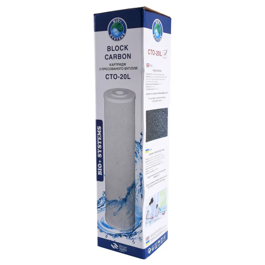 Картридж угольный прессованный Bio + systems CTO-20L BigBlue 20 "