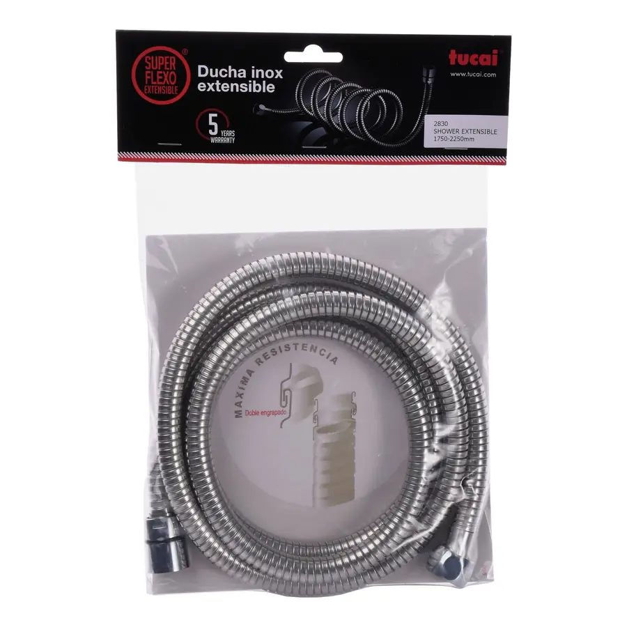 Шланг душов.хром 175см-225см 1/2 "(2830) FlexoInoxExtensible разт-й, посыл, Блистим (TUCAI)