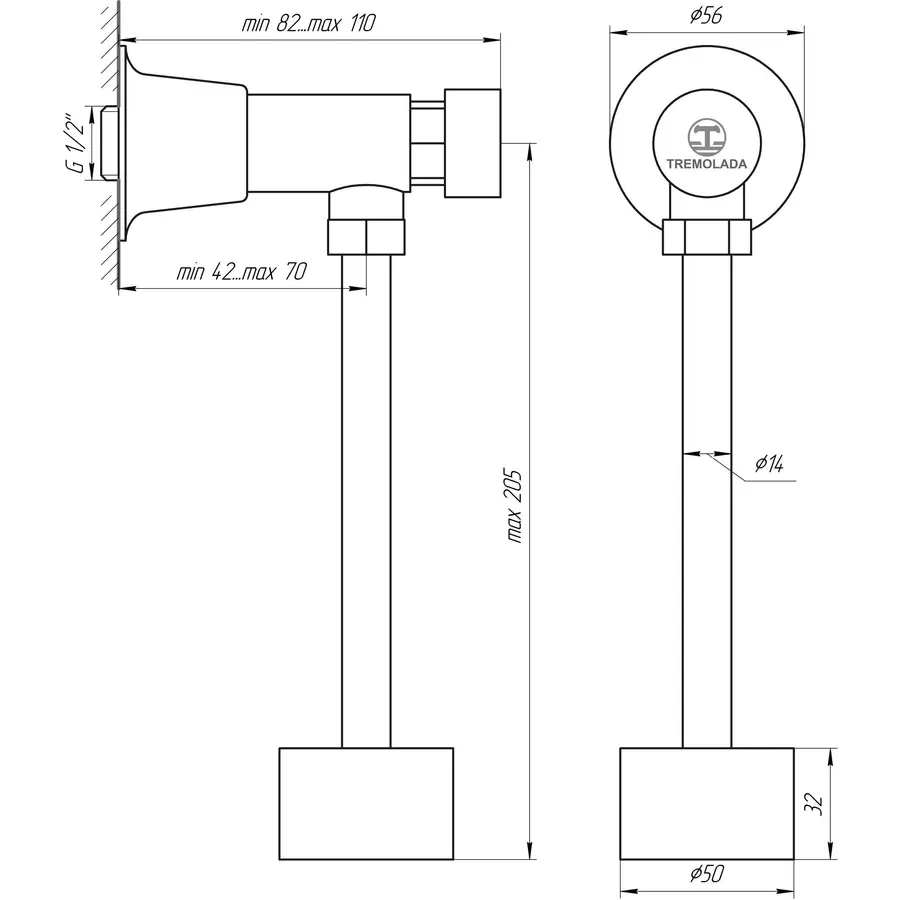 Кран-дозатор для писсуара TREMOLADA ТREMO 316