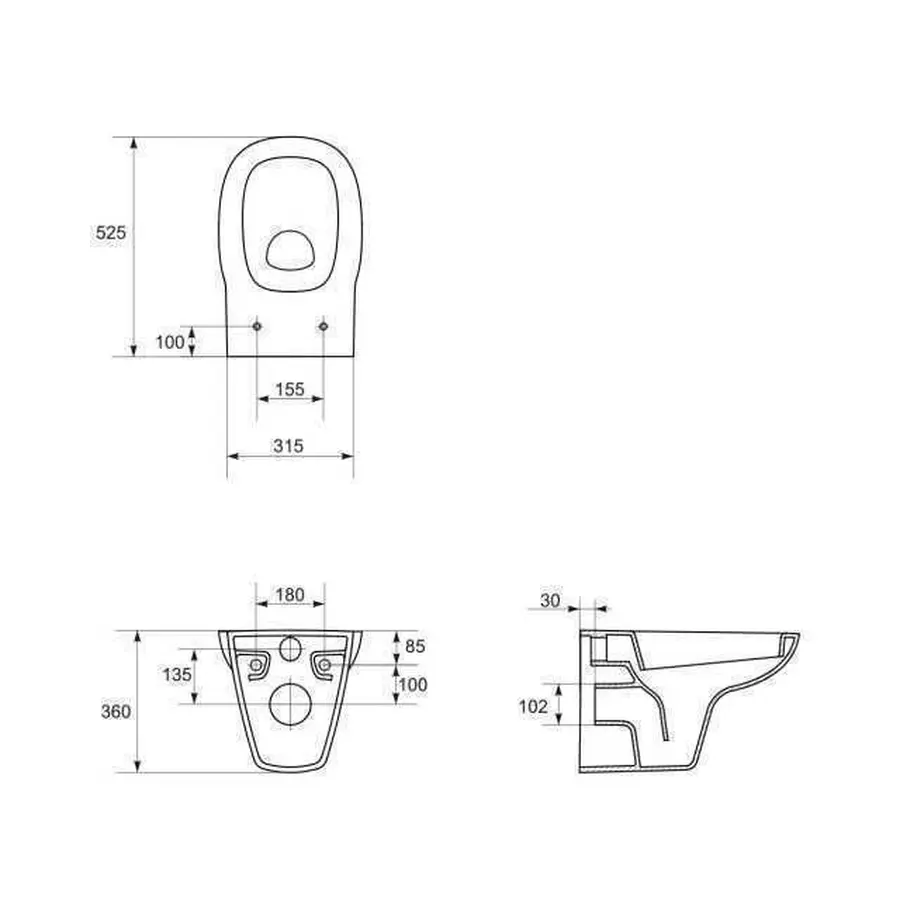 Унітаз подвісний Cersanit FACILE (без сидіння)