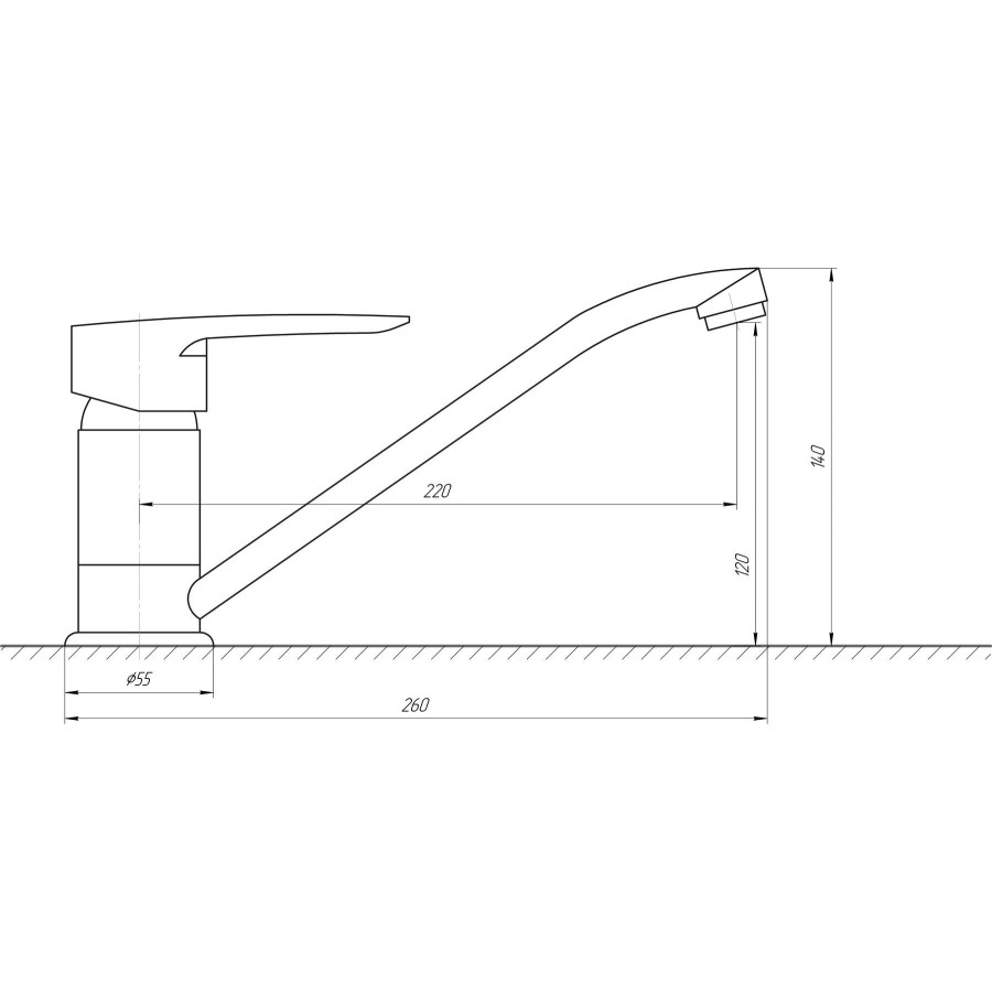 Смеситель для кухни CRISTAL SEVA GSV-0203-BIG 