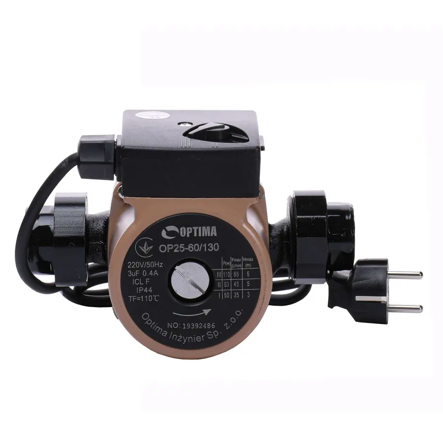 Насос циркуляційний Optima OP25-60 130мм + гайки, + кабель з вилкою