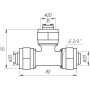 Тройник промежуточный APE ITALY 731 L 20x20x20