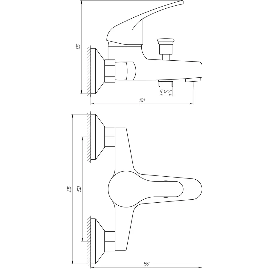 Смеситель для ванны Globus Lux Solly GLSO-0102
