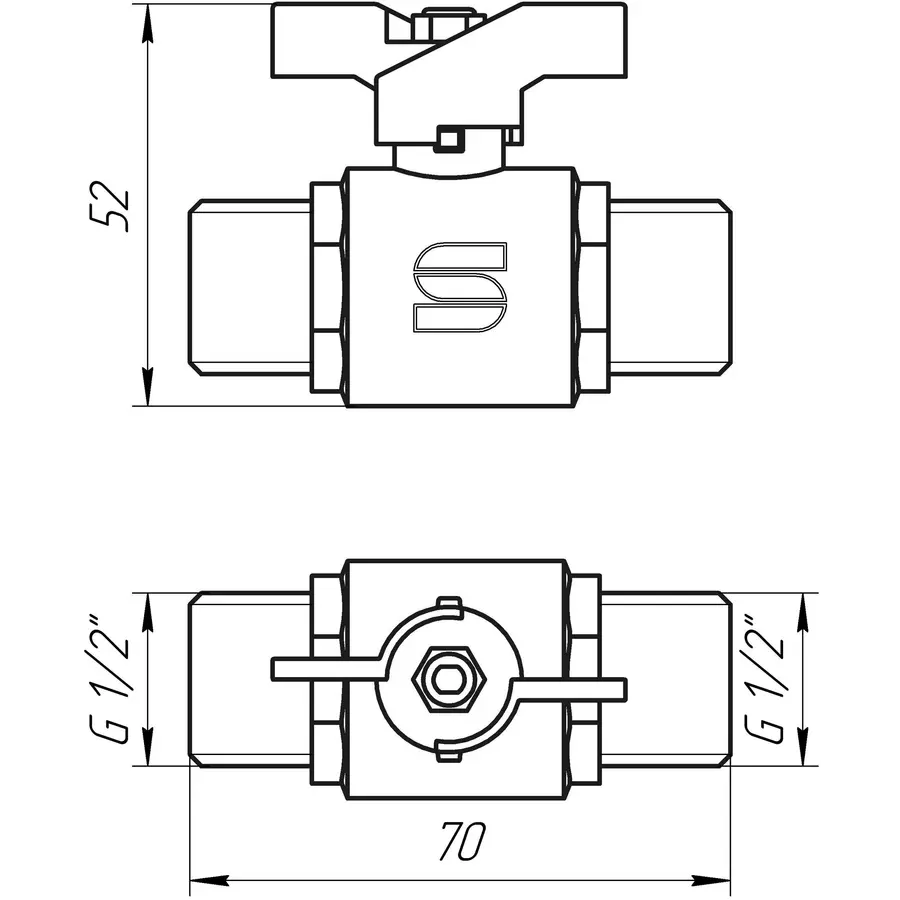 Кран кульовий прямий SELBA 1/2″ ЗЗ КБ SL1503